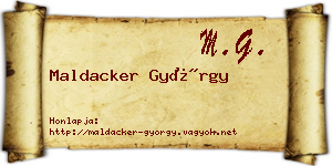 Maldacker György névjegykártya